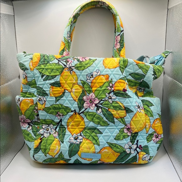 Vera Bradley Lemon Floral Quilted Tote and matching wallet - Picture 1 of 9
